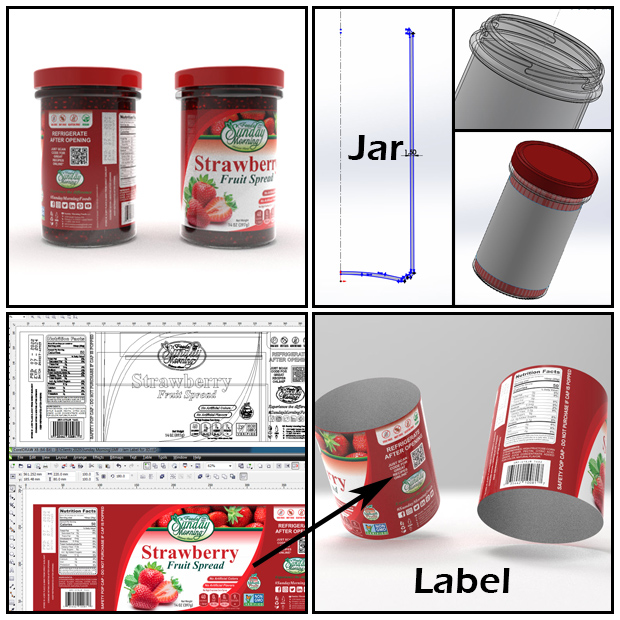 3D Strawberry Jam Jar Simulation