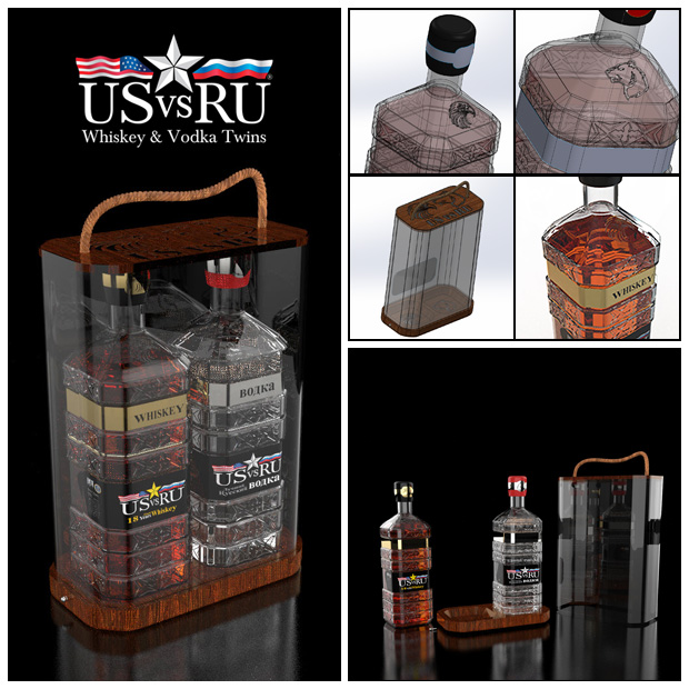 USvsRU Whiskey-Vodka Gift Box