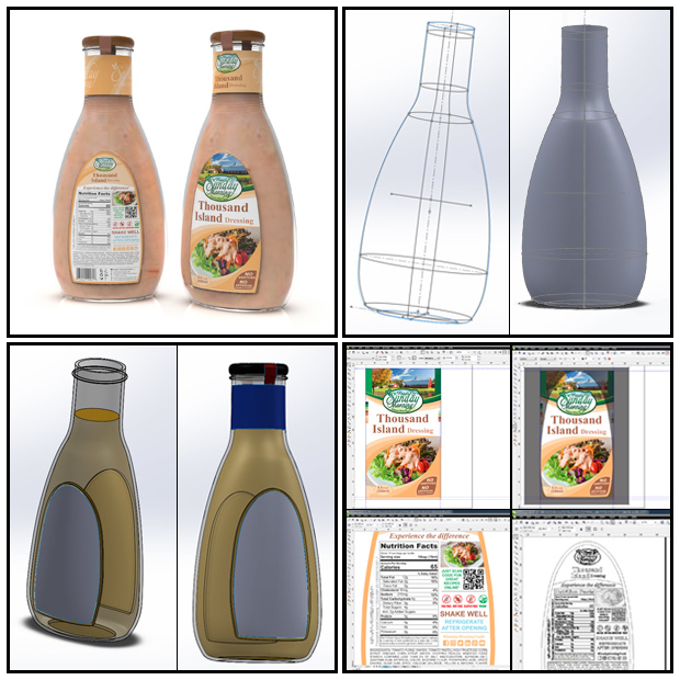 Sauce Bottle 3D Design & Labeling