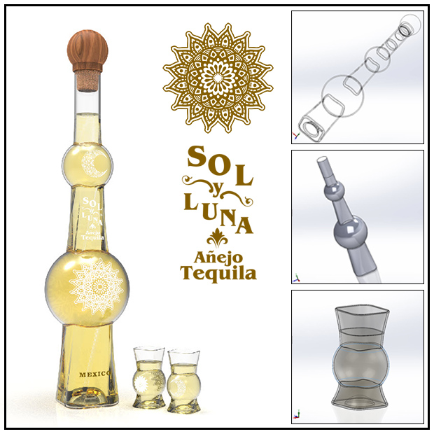 3D Tequila Bottle Design