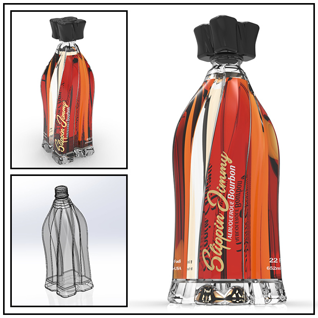 3D Elegant Whiskey Bottle Design
